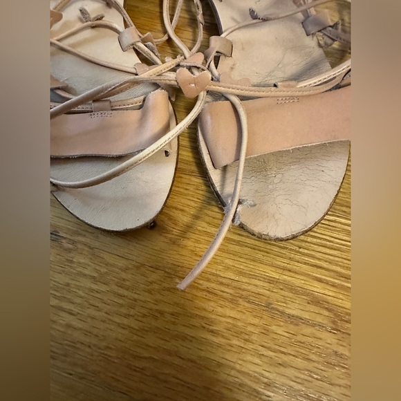 Loeffler Randall Heartla Ankle Wrap Gladiator Sandal Pink Nude Leather Heart 6.5 - Picture 5 of 10